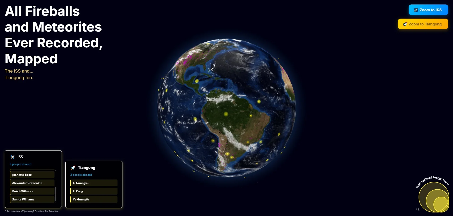 All Fireballs and Meteorites Ever Recorded, Mapped