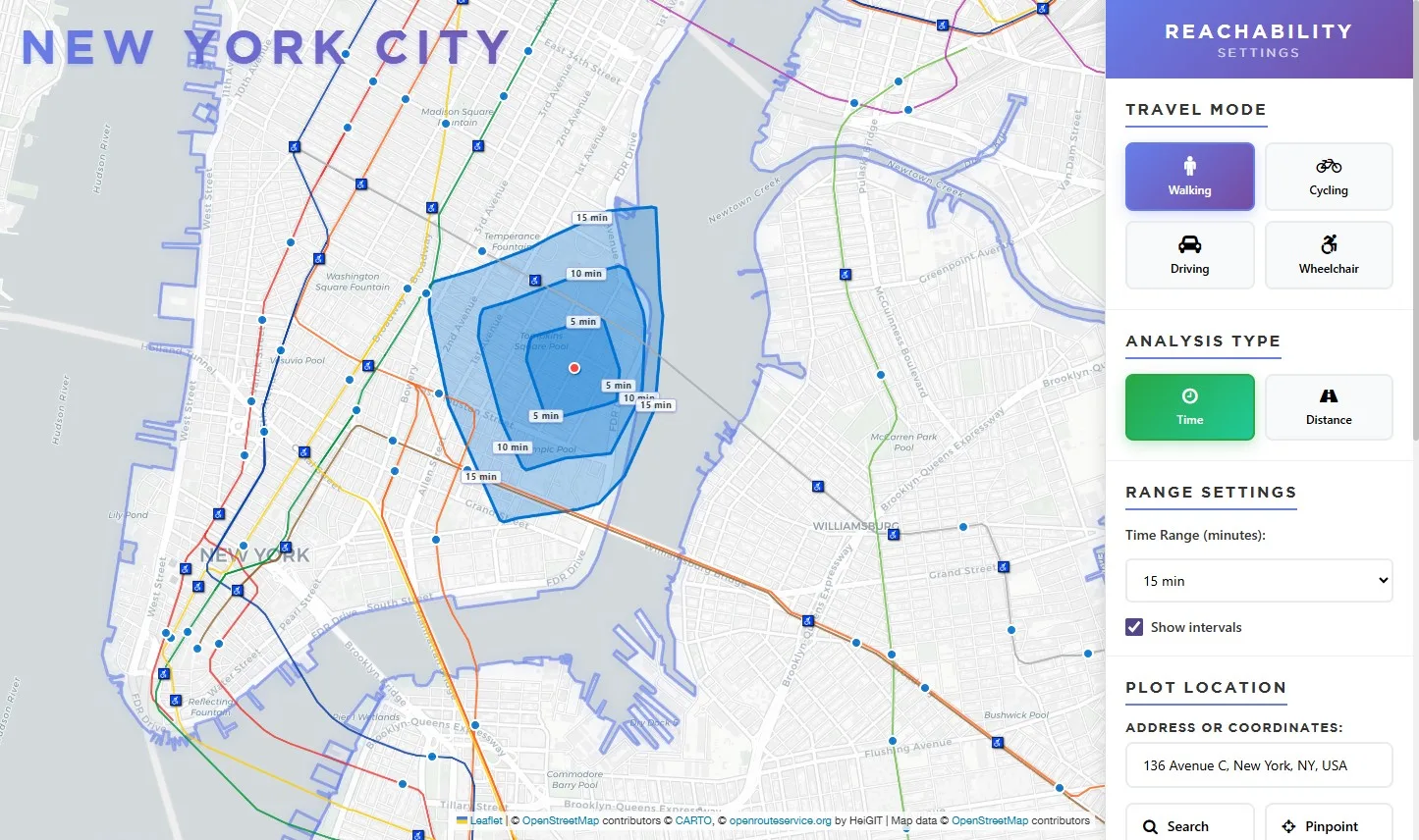 Reachability in NYC